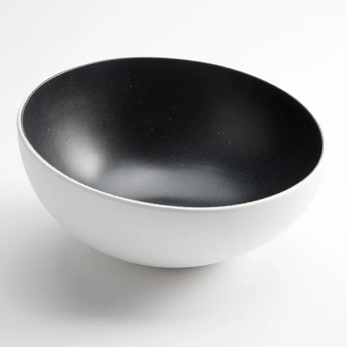 American Metalcraft LFTBB11 - 3-4 Quart (110 oz) Round Melamine Bowl, 11¼" Dia x 5½" H, White with Black Speckles