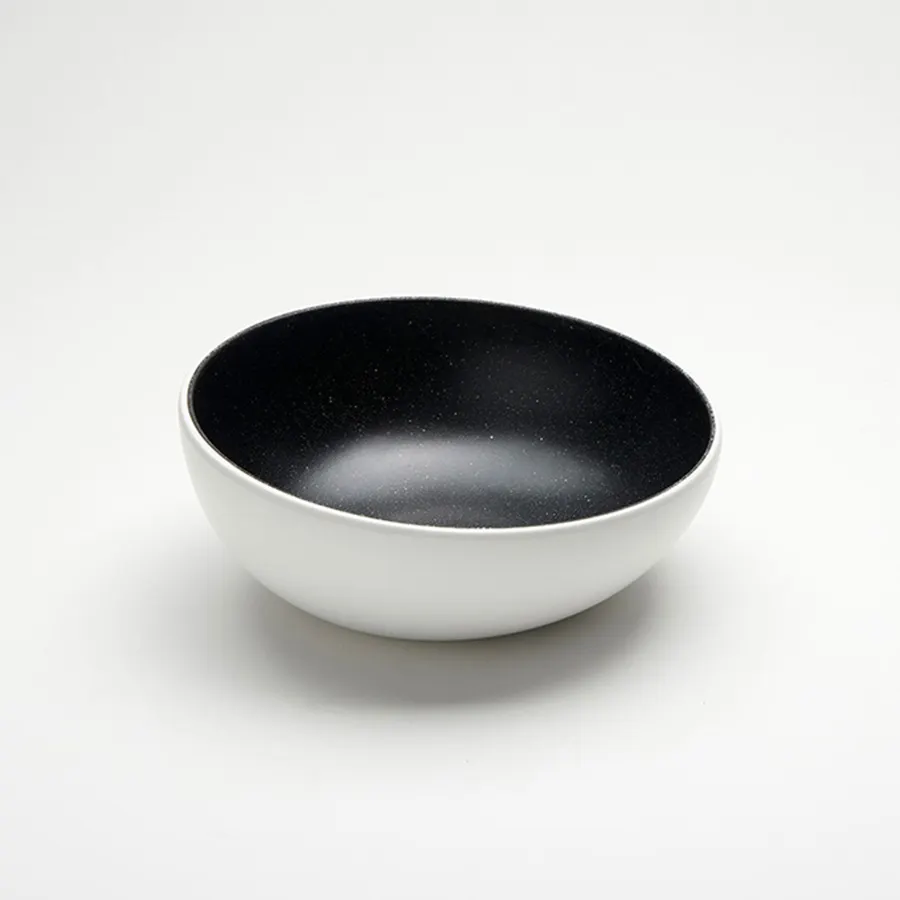 American Metalcraft LFTBB8 40 oz Plastic Bowl, 8½" Dia x 3½" H, Round Melamine, White/Black Speckles, 1‑Quart Capacity