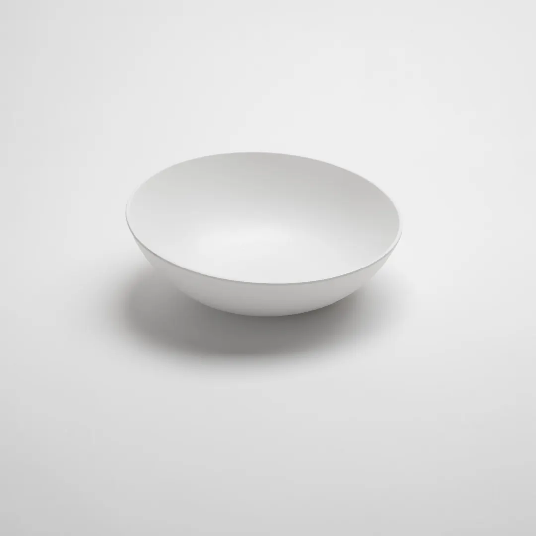 American Metalcraft LFTBW12 - 12" Dia x 4" H Angled Round Melamine Bowl, 2 Quart (94 oz) White Reusable Dinnerware