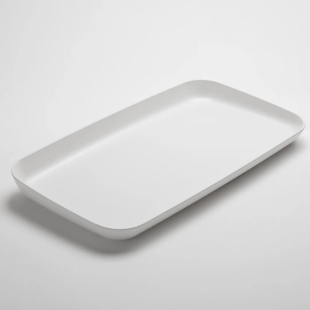 American Metalcraft LFTPW22 Rectangular Melamine Platter, 22" L x 12.25" W x 2.25" H, White Plastic Serving Tray