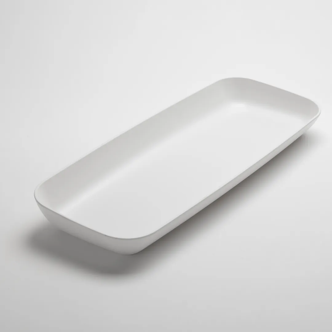 American Metalcraft LFTPW24 Rectangular Melamine Platter, 24" L x 9½" W x 2¾" H, White Plastic