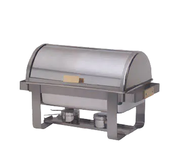 American Metalcraft MACD3 8‑qt Rect Chafing Dish, 18/8 SS, Roll‑Top, Food/Water Pans, Fuel Holders