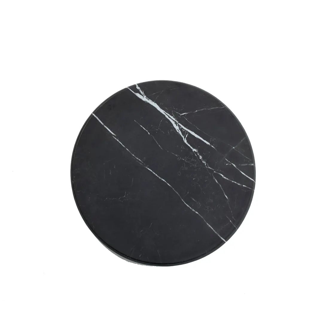 American Metalcraft MB14 Serving Board – 14" Diameter x 1‑1/8" H, Melamine Tray, Black Marble Pattern, No Handle