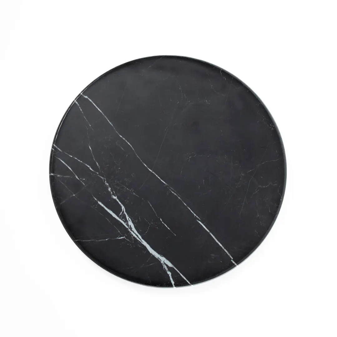 American Metalcraft MB171 Serving Board, 17.25" Dia x 1-1/8" H Round Melamine Platter, Black Marble Pattern, Naturals™
