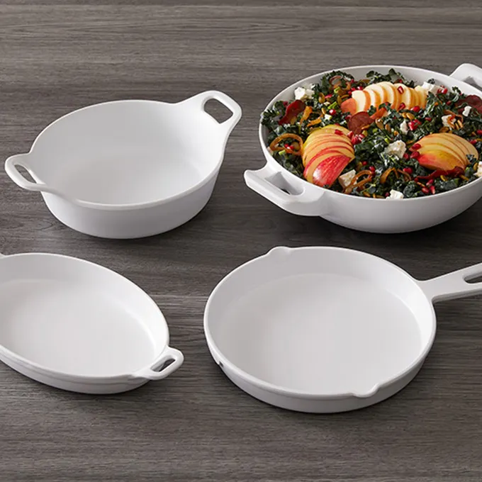 American Metalcraft MBW93 2-Quart (82 oz) Melamine Bowl, 9.75" Dia x 3.25" H, White, 12.5" Handles