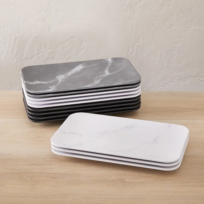 American Metalcraft MCP12BK - Rectangular 12" Black Matte Melamine Platter, Durable Plastic Dinnerware Serving Tray