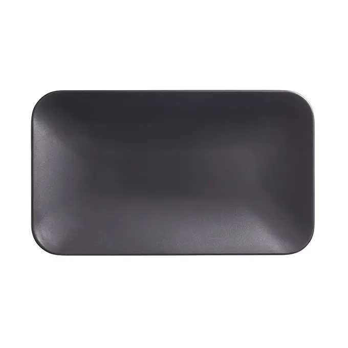 American Metalcraft MCP12BK - Rectangular 12" Black Matte Melamine Platter, Durable Plastic Dinnerware Serving Tray