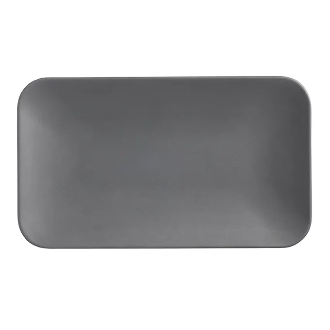American Metalcraft MCP12GR - Rectangular Melamine Platter, 12" L x 7" W x 1" H, Matte Grey Dinnerware
