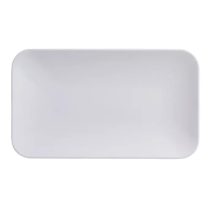 American Metalcraft MCP12WH - 12" x 7" x 1" Rectangular Melamine Platter, Matte White, Mix Matte