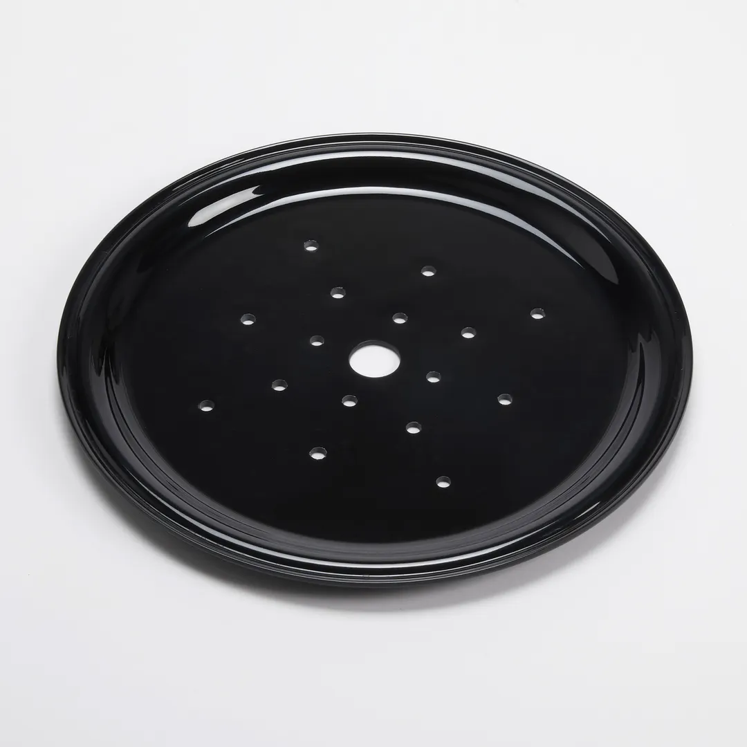 American Metalcraft MDT12B - Black Melamine 12‑3/8" Diameter Drip Seafood Tray, Plastic Tabletop Servingware, 12" Size