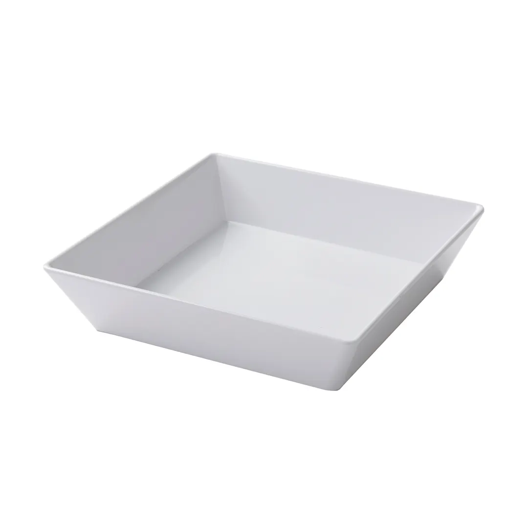 American Metalcraft MELSQ10 Square Bowl, 10" x 10" x 2" (2‑Quart/64 oz) White Melamine