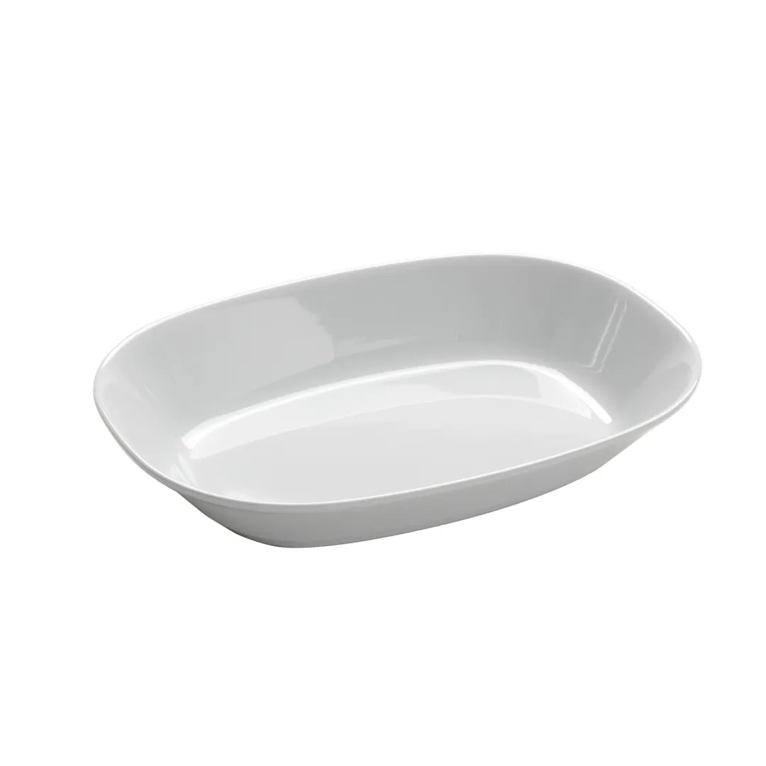 American Metalcraft MLRS12 Oblong Melamine Plastic Bowl, 42 oz (1 qt) White, 12" L × 9" W × 2" H, Reusable Dinnerware
