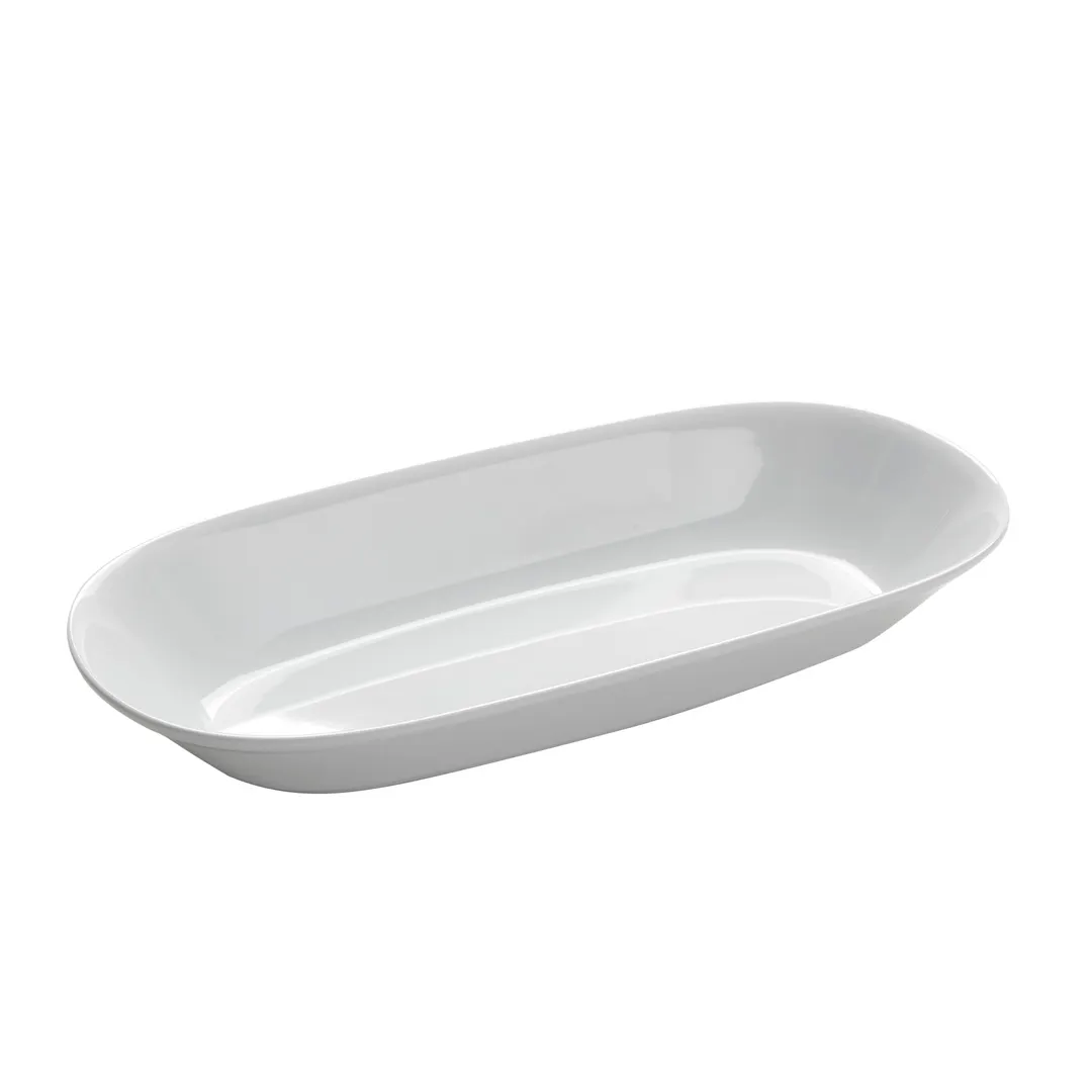 American Metalcraft MLRS16 Oblong Melamine Bowl, 2 Quart (64 oz) White, 16-7/8" L x 8.25" W x 2-3/8" H, Dinnerware
