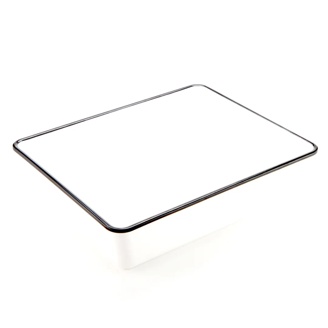 American Metalcraft MRCW12 4‑Quart (131 oz) Bowl, 11.75" L x 10.38" W x 3.25" H, White/Black Rim
