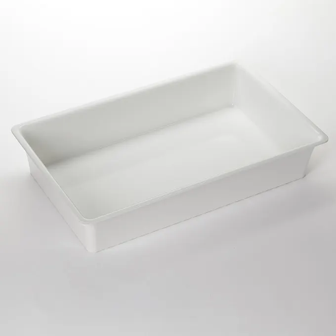 American Metalcraft MRECB21 Rectangular Melamine Bowl, 7 Qt White, 20.9"L x 12.75"W x 4"H