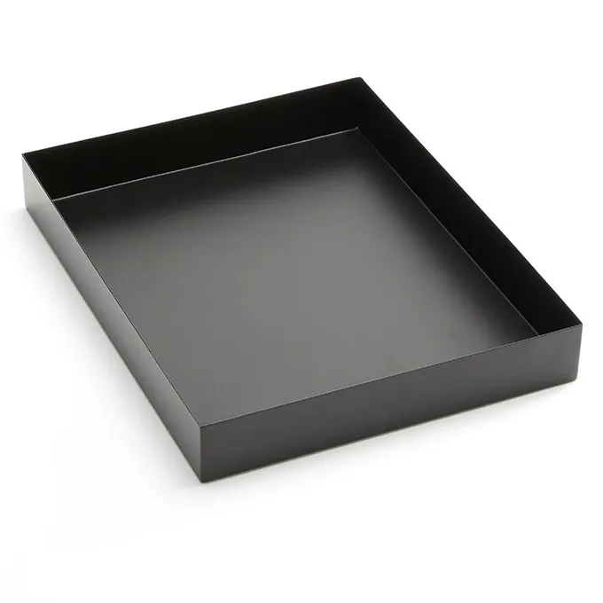 American Metalcraft MTB1512 - 15" x 12" x 2" Black Metal Tray, Break‑Resistant, Dishwasher Safe