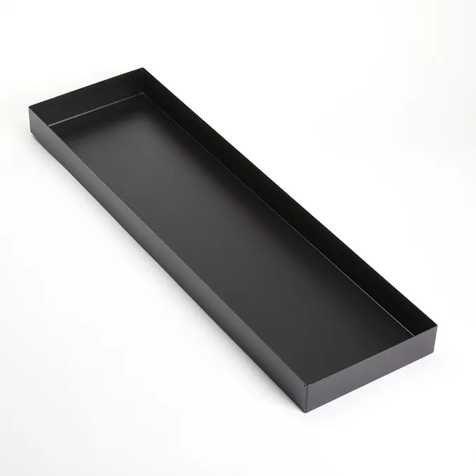 American Metalcraft MTB296 Twilight Market Tray, 29.75" L x 6.13" W x 2" H, Rectangular Black Metal