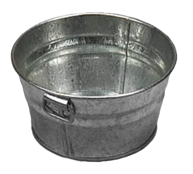 American Metalcraft MTUB63 27-Oz Galvanized Tin Tub, 6-1/8" Dia x 3" H, Side Handles, Hand Wash Only