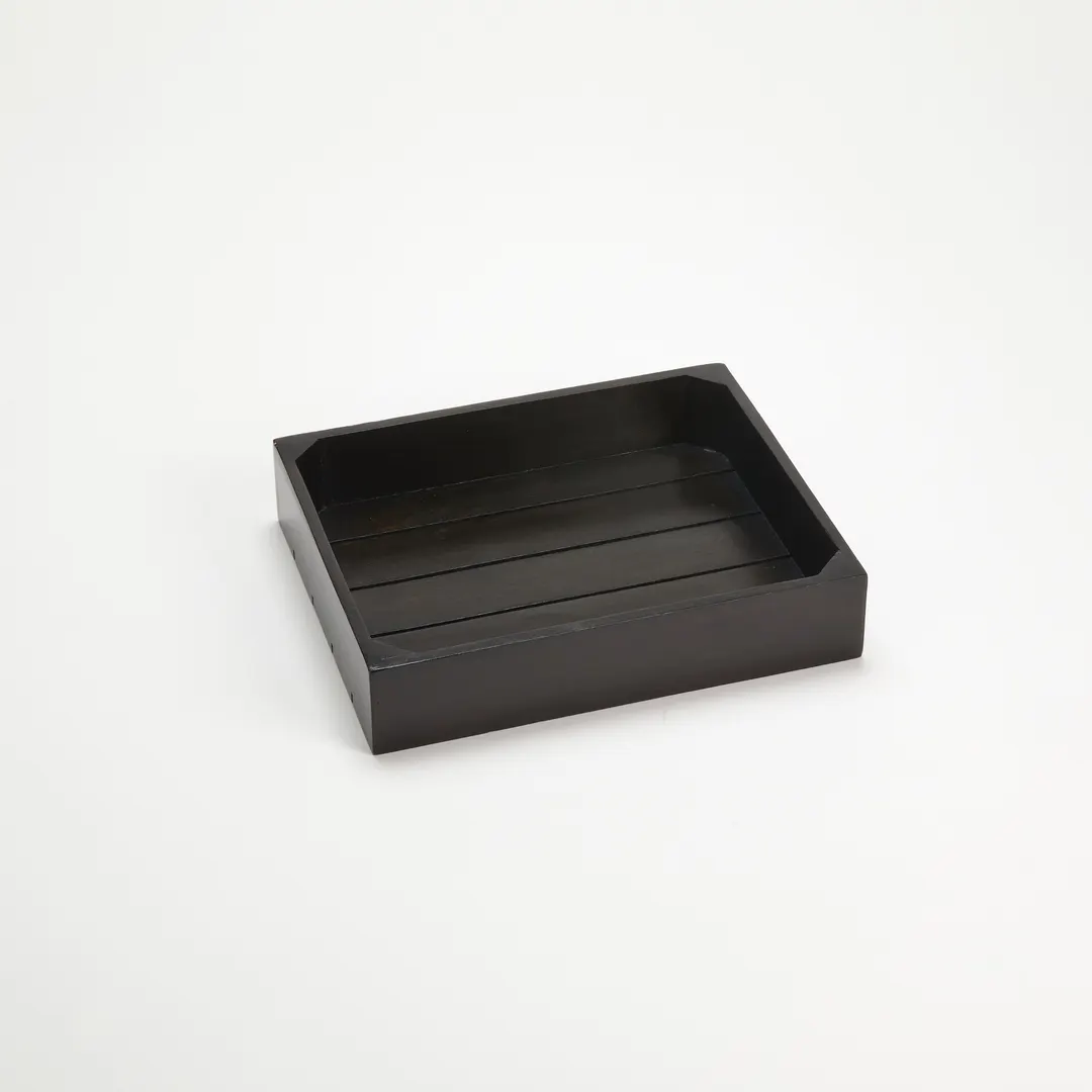 American Metalcraft MW1210 Wooden Serving & Display Crate, Square Half-Size Espresso, 12" L x 12" W x 6" H, Solid Wood