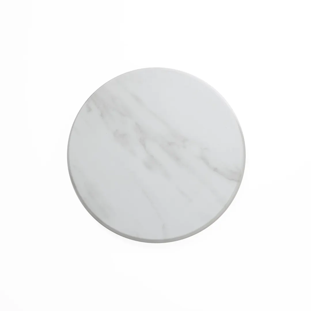 American Metalcraft MW14 Serving Board, 14" Dia x 1-1/8" H, Melamine, White Marble Pattern, Naturals™, No Handle