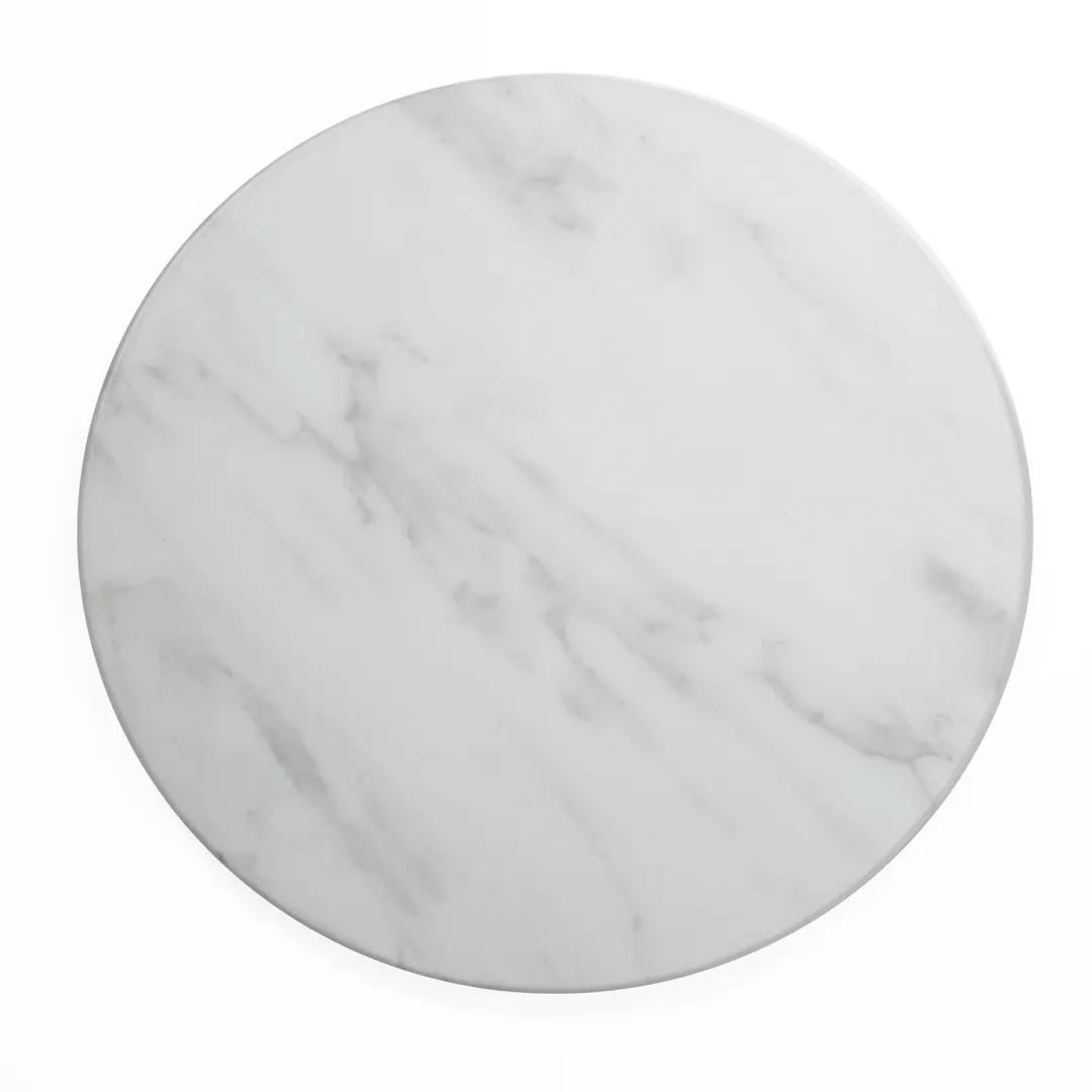 American Metalcraft MW21 Serving Board – 21½‑inch Round Melamine Tray, White Marble Pattern, Naturals™, No‑Handle