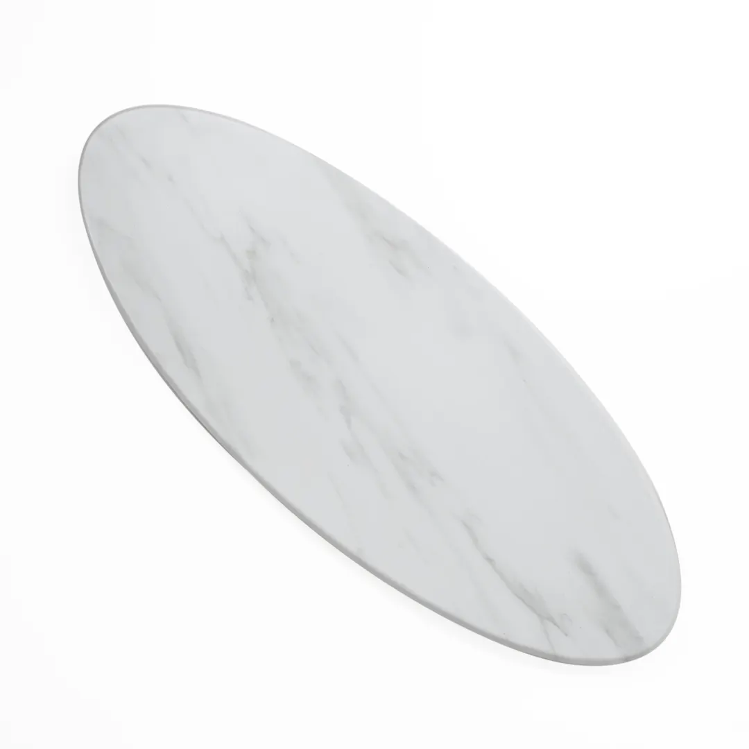 American Metalcraft MW25 Oval Serving Board, 25.5" L x 10.25" W x 1.125" H, Melamine, Marble Pattern, No Handle