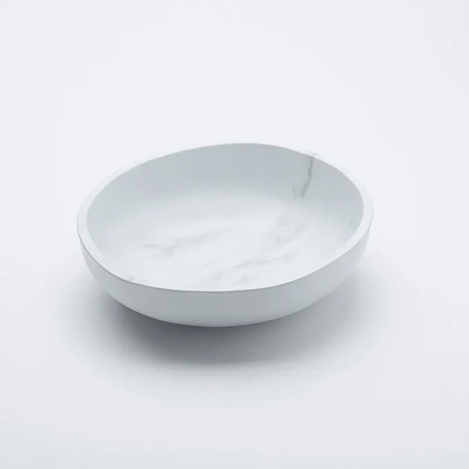 American Metalcraft MWB11 - 3-4 Quart (96‑127 oz) Melamine Bowl, 11" Dia x 3‑1/8" H, White Marble