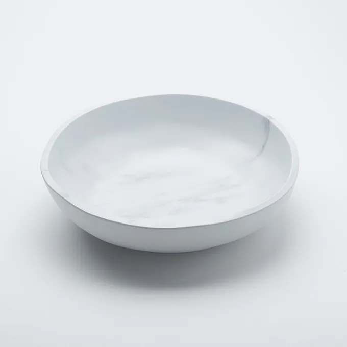 American Metalcraft MWB12 - 4 Quart (128-159 oz) Melamine Bowl, 12.75" Diameter x 3-3/8" H, White Marble