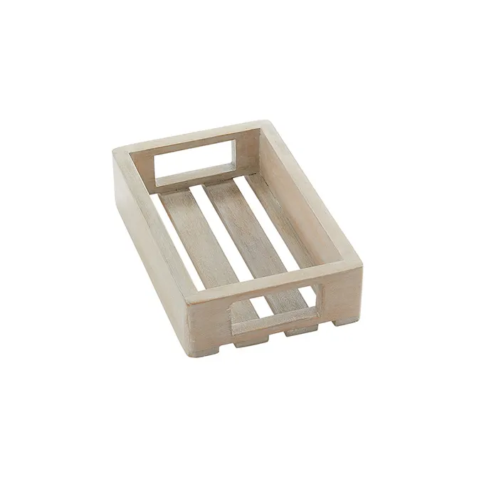 American Metalcraft MWHS1 Wooden Serving & Display Crate, Sun‑Bleached Rectangular, 10‑1/8" L, Natural Wood
