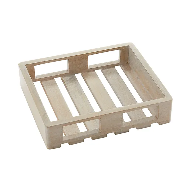 American Metalcraft MWHS2 Sun‑Bleached Wooden Crate, Rectangular 11‑5/8" L, Natural, Serving & Display Storage
