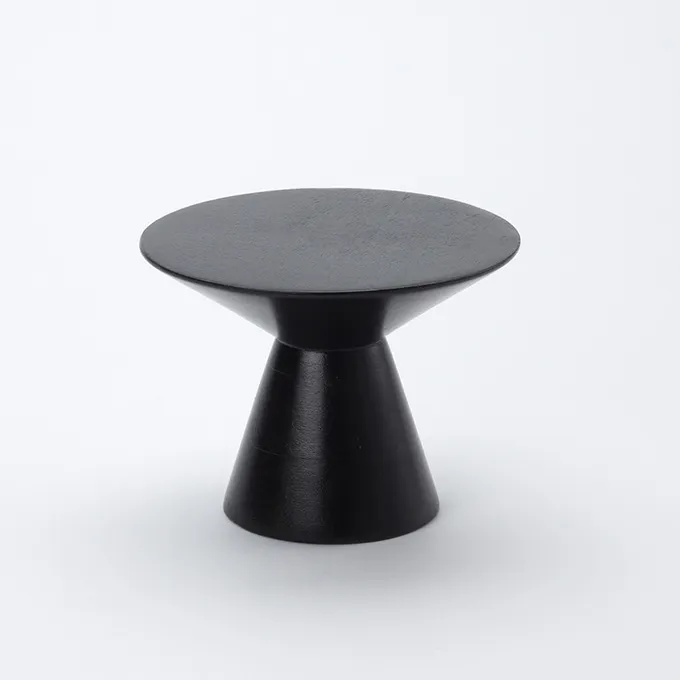 American Metalcraft MWPD5 Pedestal Stand, Round Espresso Wood, 7" Dia x 5-1/4" H, Black