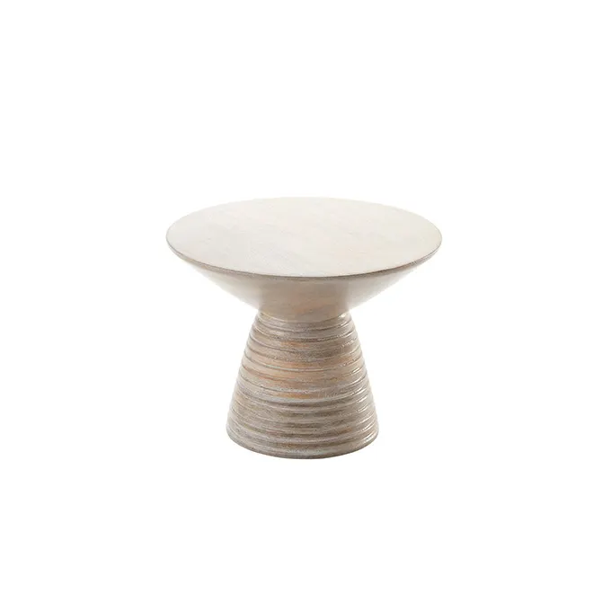 American Metalcraft MWPDS5 Pedestal Stand, Sun-Bleached Ribbed Wood, 5-1/4" H, Hampton Collection