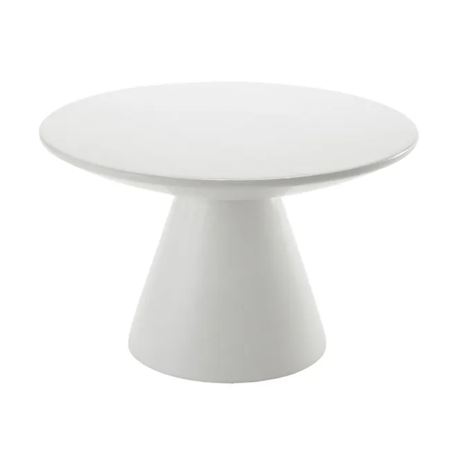 American Metalcraft MWPDW7 Pedestal Stand, 7-1/4" Height, Round White Wood, Hampton Collection