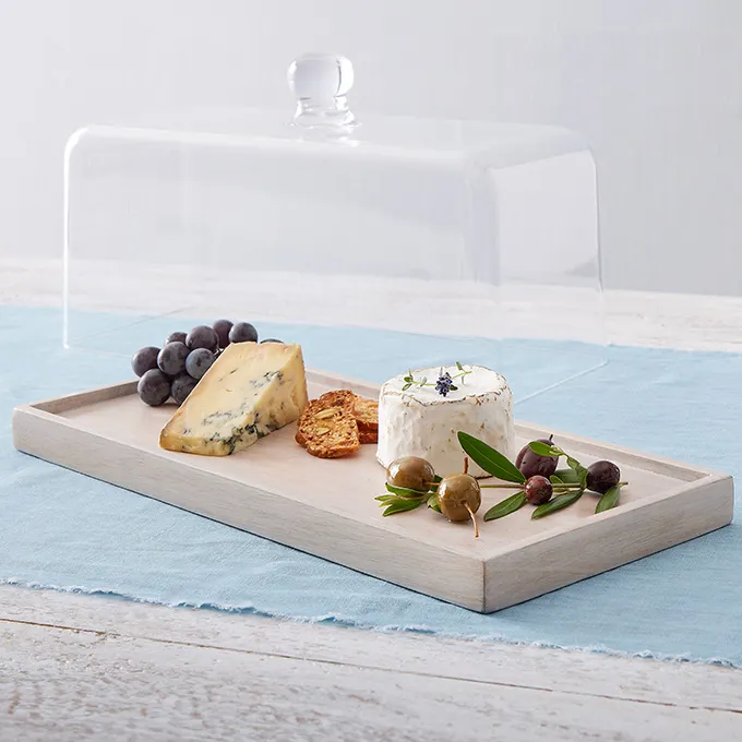 American Metalcraft MWPS14 Sun-Bleached Wood Platter, 14.25" Length, Hampton Tray