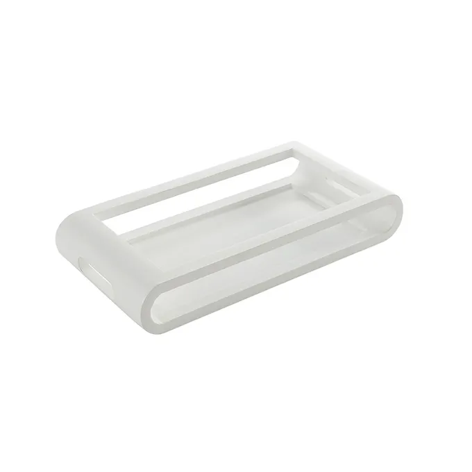 American Metalcraft MWTW17 Rectangular Wood Serving Tray, White, 17¼‑Inch Length