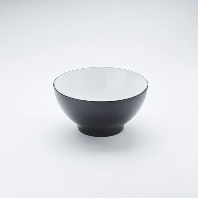 American Metalcraft NB85 - 9" Diameter 2-Quart (85 oz) Round Melamine Plastic Bowl, Two‑Tone Black/White Dinnerware