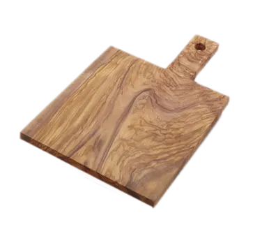 American Metalcraft OWB149 Olive Wood Rectangular Serving Board, 14" L x 9" W x 5/8" H, 18" L with Handle, Hand Wash