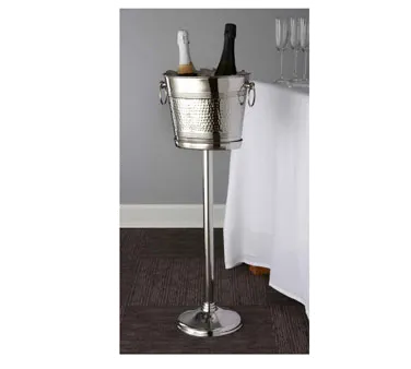 American Metalcraft OWBS Wine Bucket Stand, 5-3/4" L x 8-3/4" W x 24-1/4" H, Silver Metal, Cooler
