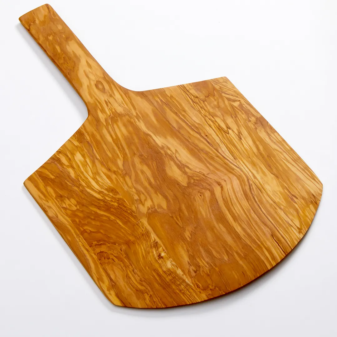 American Metalcraft OWP17 Serving Peel - Olive Wood Board Rectangular 17" L x 16" W x ¾" H, 26" Short Handle, Hand Wash