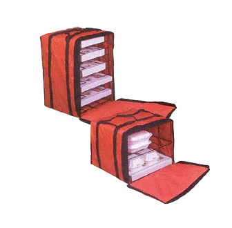 American Metalcraft PB1914 Red Nylon Pizza Bag with Rack, 19" x 19" x 14", 6‑Box Capacity, PVC Foam