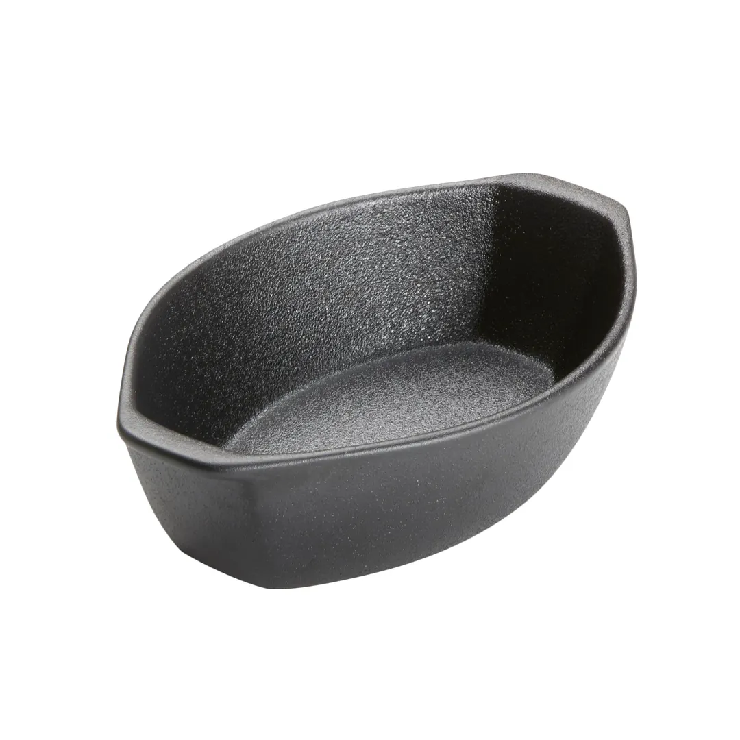 American Metalcraft PBBO9 Oval Porcelain Baking Dish, 24 oz (8-1/8" L x 6" W x 2.5" H), Black Matte