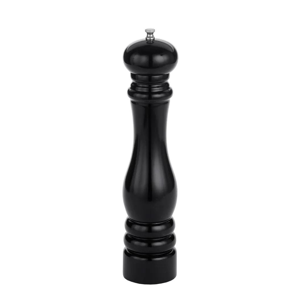 American Metalcraft PMBL12 Pepper Mill, Black Wood, 12" Height, Hand Crank Grinder for Salt & Pepper