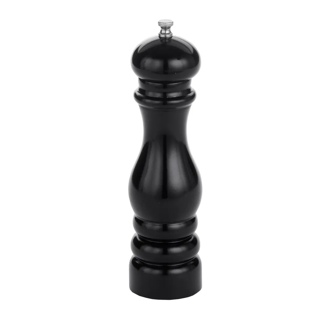 American Metalcraft PMBL8 Pepper Mill - 8" Height, Black Wood, Durable Wooden Construction