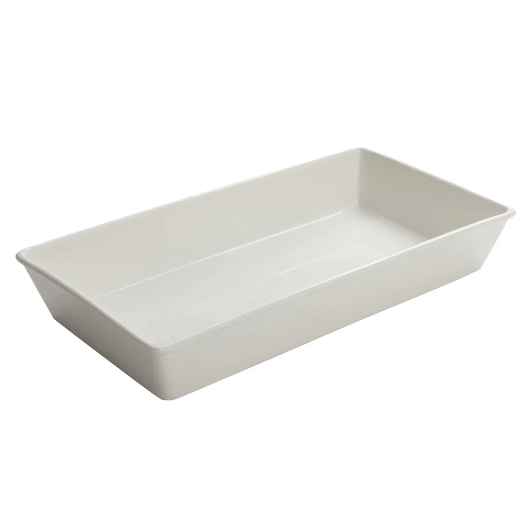 American Metalcraft POR17 Rectangular White Porcelain Bowl, 17" L x 9" W x 2" H, 144 oz (4.3 L)