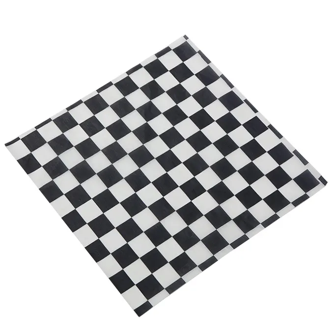 American Metalcraft PPCH1B - 12" x 12" Fry Paper Basket Liner, Black Checkerboard, Paper - 1000/Pack
