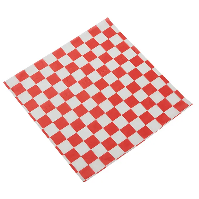 American Metalcraft PPCH3R - 12" x 12" Red Checkerboard Fry Paper Basket Liner, Paper Material, 1000/Pack