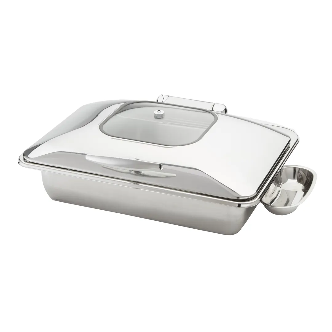 American Metalcraft REVLRT26 Chafer, 9-Qt Steel, 26x18x12 in, Induction Ready, Lid & Spoon Rest