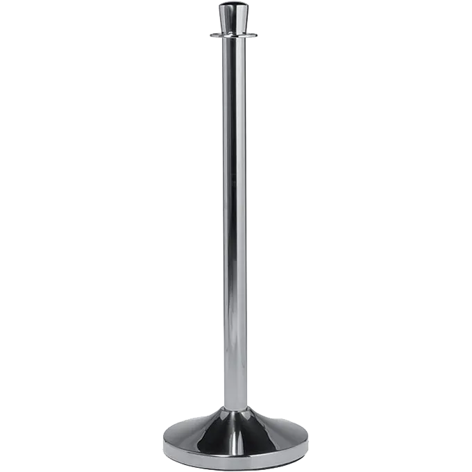 American Metalcraft RSCLCHB1 Post–5 ft Stainless Steel, Chrome, Crown Top/Flared Base, No Rope/Chain