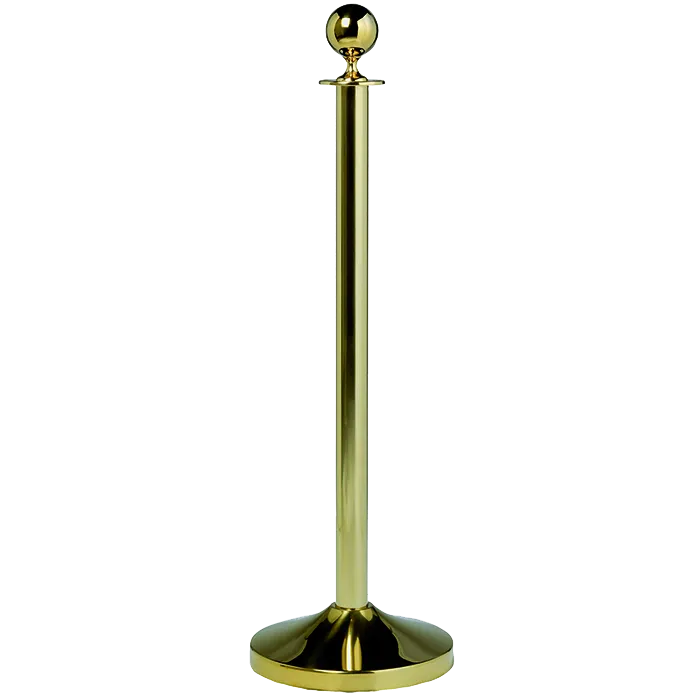 American Metalcraft RSCLG - Securit Post & Base, 15"x40" Post, Crown Urn Top, Base, Gold-Plated Steel, Set
