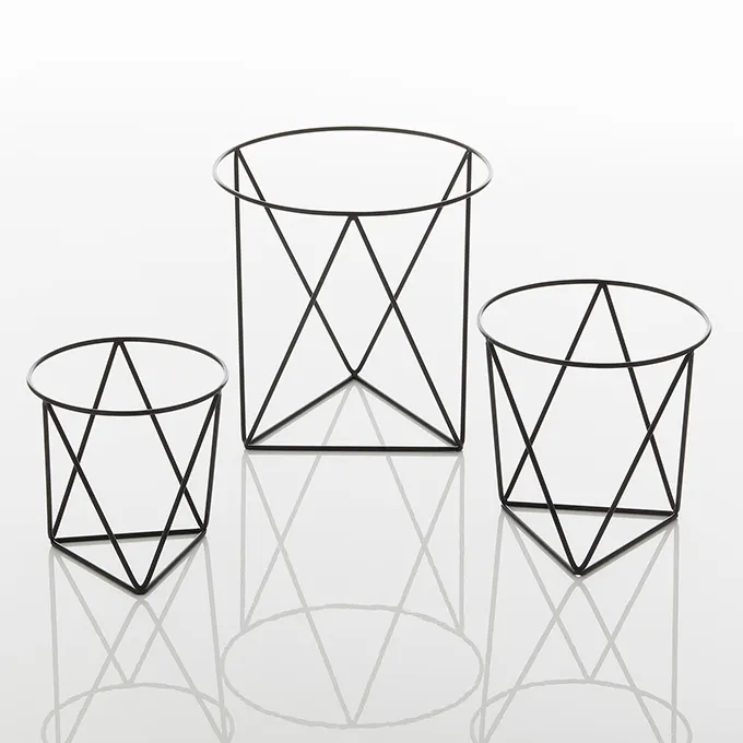 American Metalcraft RSGB3 Geometric Rise Set, 3‑Piece Stainless Steel Black Tabletop Display Risers